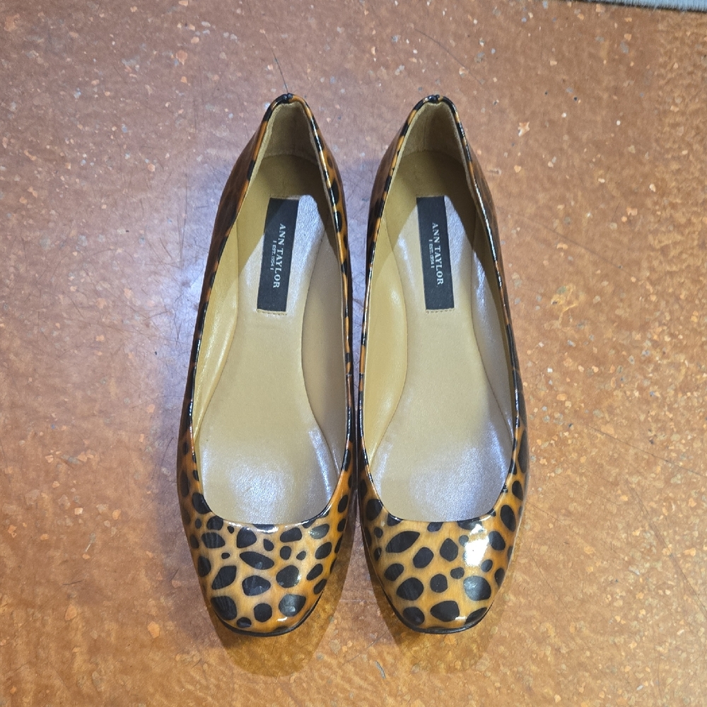 Ann Taylor Brown and Black Patterned Flats
